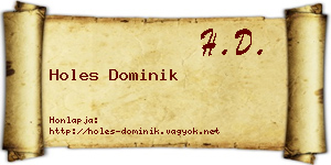 Holes Dominik névjegykártya